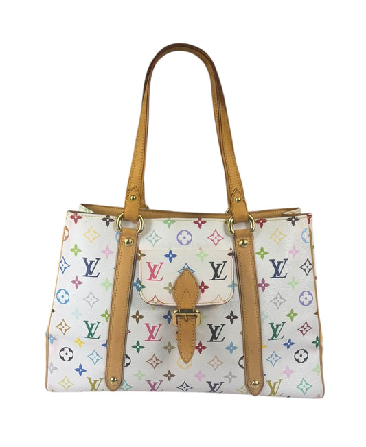 Louis Vuitton White Murakami Aurelia MM Tote Bag