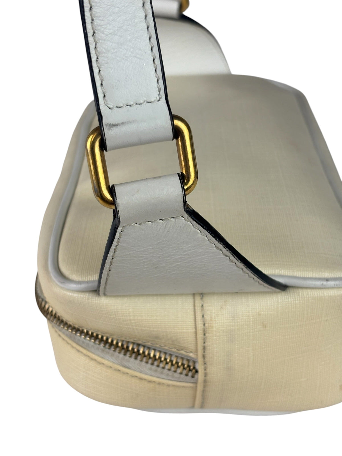 Versace Pastel Yellow Leather Logo Print Belt Bag
