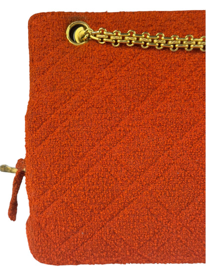 Chanel Vintage Red Quilted Tweed Shoulder Bag 1994
