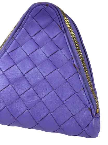 Bottega Veneta Purple Leather Nano Pyramid Pouch