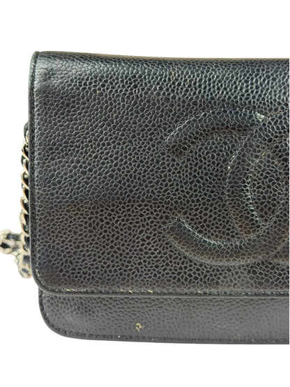 Chanel Black Caviar Flap Wallet On Chain 2013