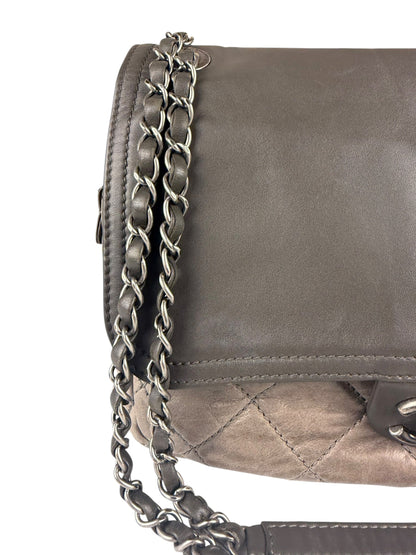 Chanel Olive Two Tone Quilted Leather Chain Flap Bag 2011