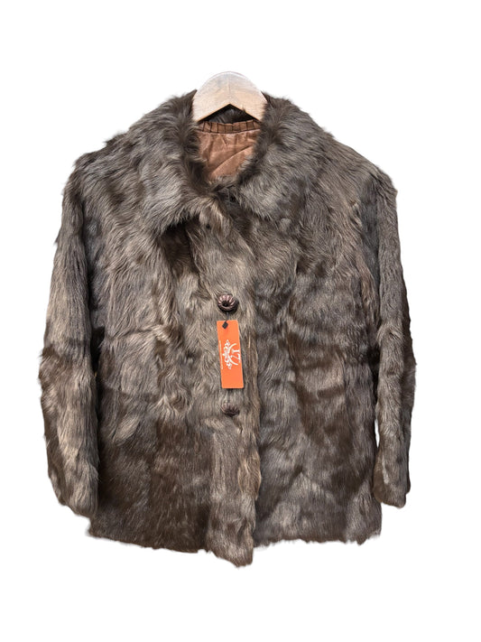 Vintage Chocolate Brown Rabbit Fur Coat