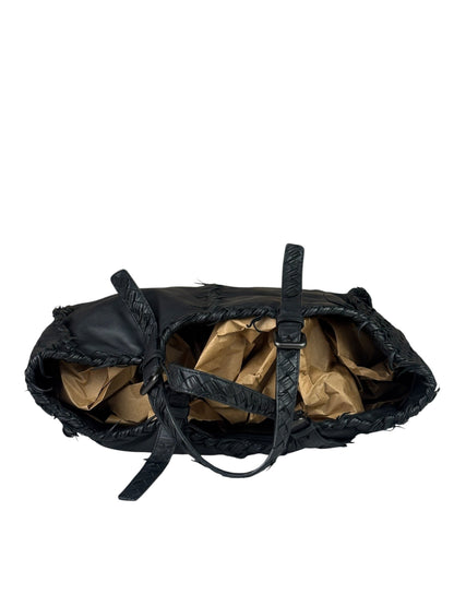 Bottega Veneta Black Intrecciato Fringe Shoulder Bag