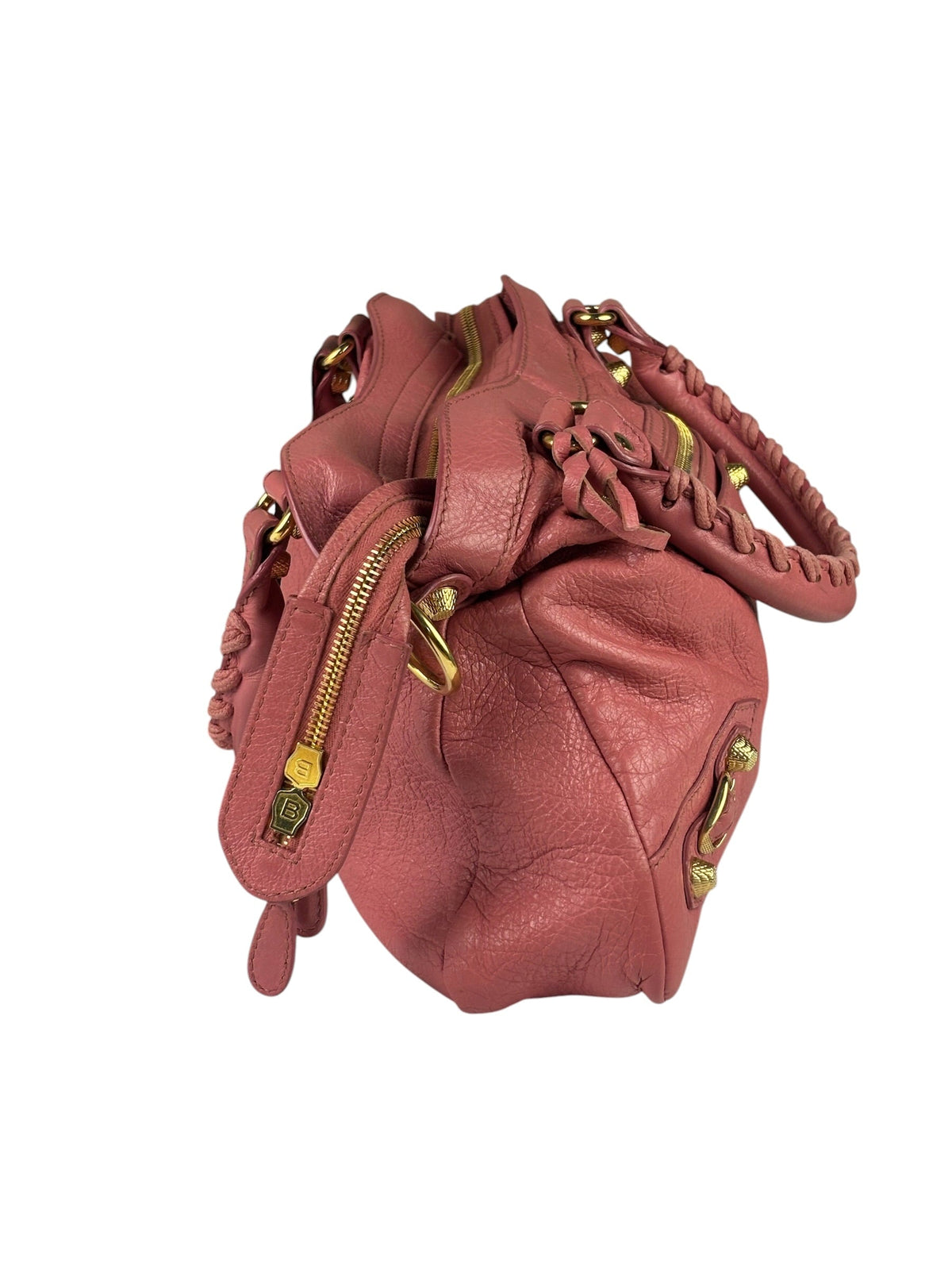 Balenciaga Pink Lambskin Velo Moto Two-Way Bag