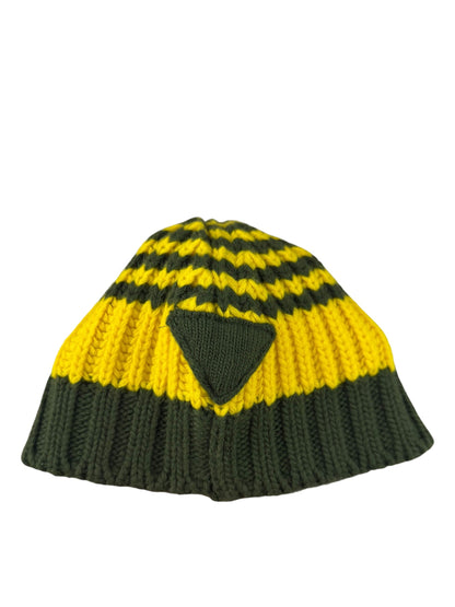 Prada Militare/Limone Cashmere Wool Beanie