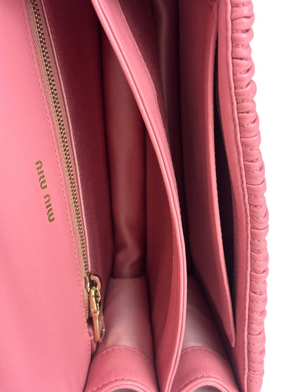 Miu Miu Pink Confidential Nappa Matelassè Leather Shoulder Bag
