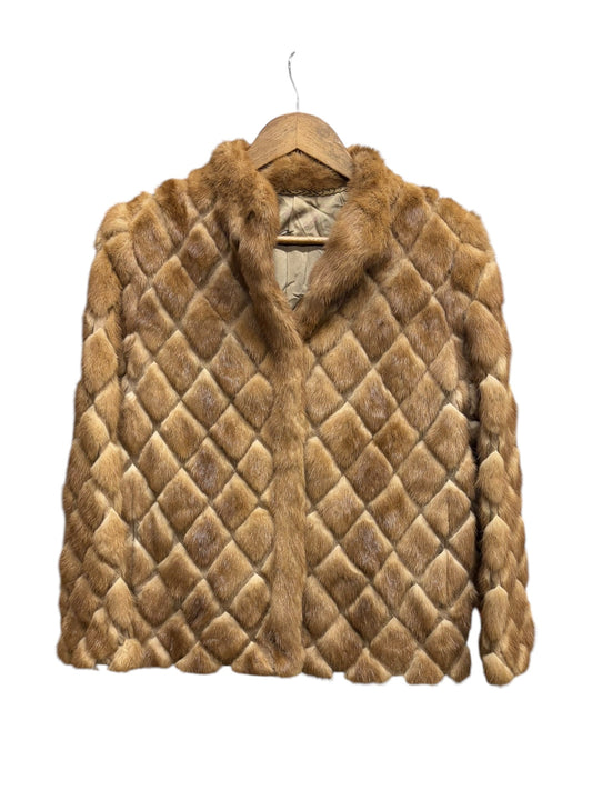 Vintage Light Brown Quilted Mink Fur Coat