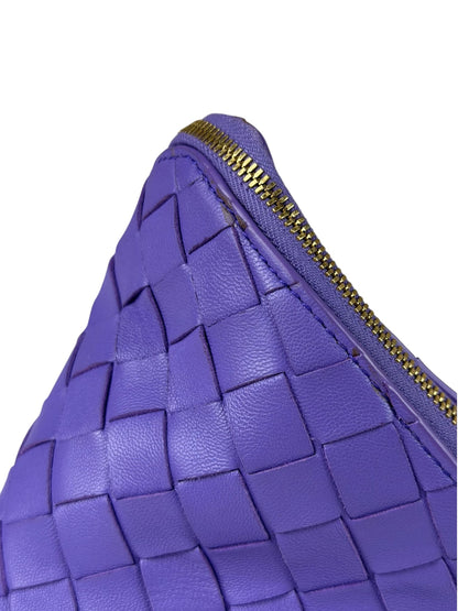 Bottega Veneta Purple Leather Nano Pyramid Pouch