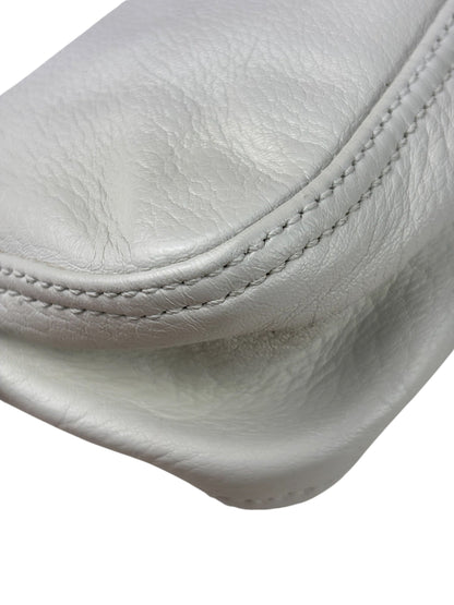 Fendi White Leather Baguette