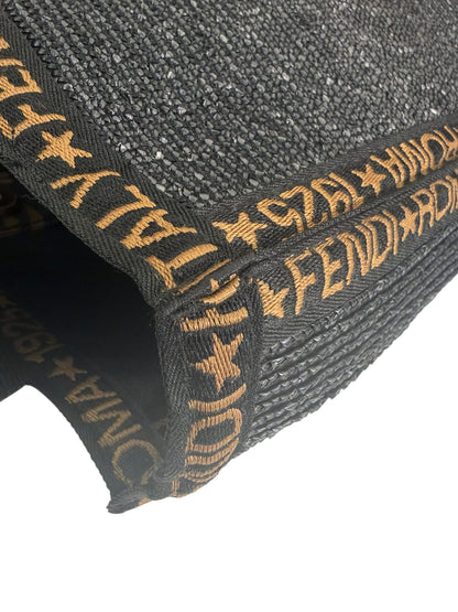 Fendi Black Straw Roma 1925 Tote