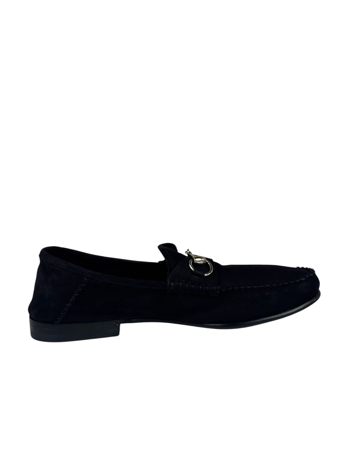Gucci Black Suede Horsebit Loafers