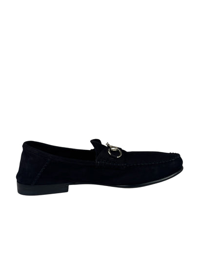 Gucci Black Suede Horsebit Loafers