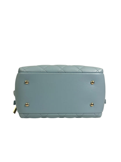 Chanel Light Blue Quilted Lambskin Top Handle Vanity Case 2019