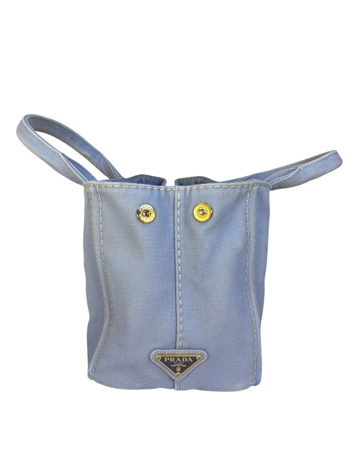 Prada Light Blue Canapa Canvas Two-Way Tote