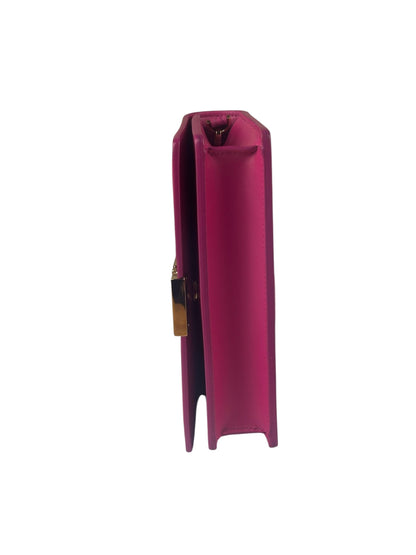 Versace Pink Leather Greca Goddess Flap Wallet-On-Chain