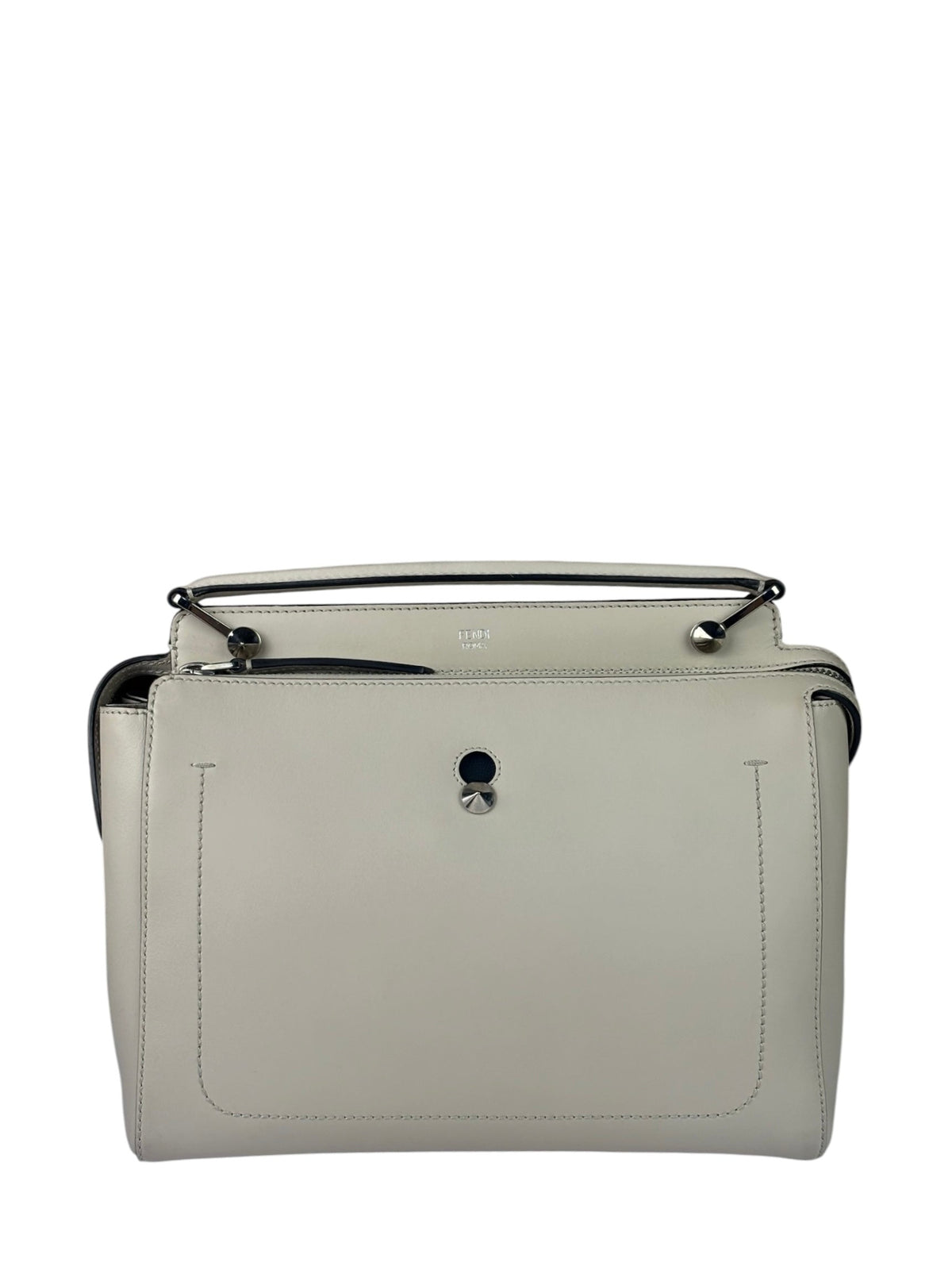 Fendi Cream Leather Latte Two-Way Bag