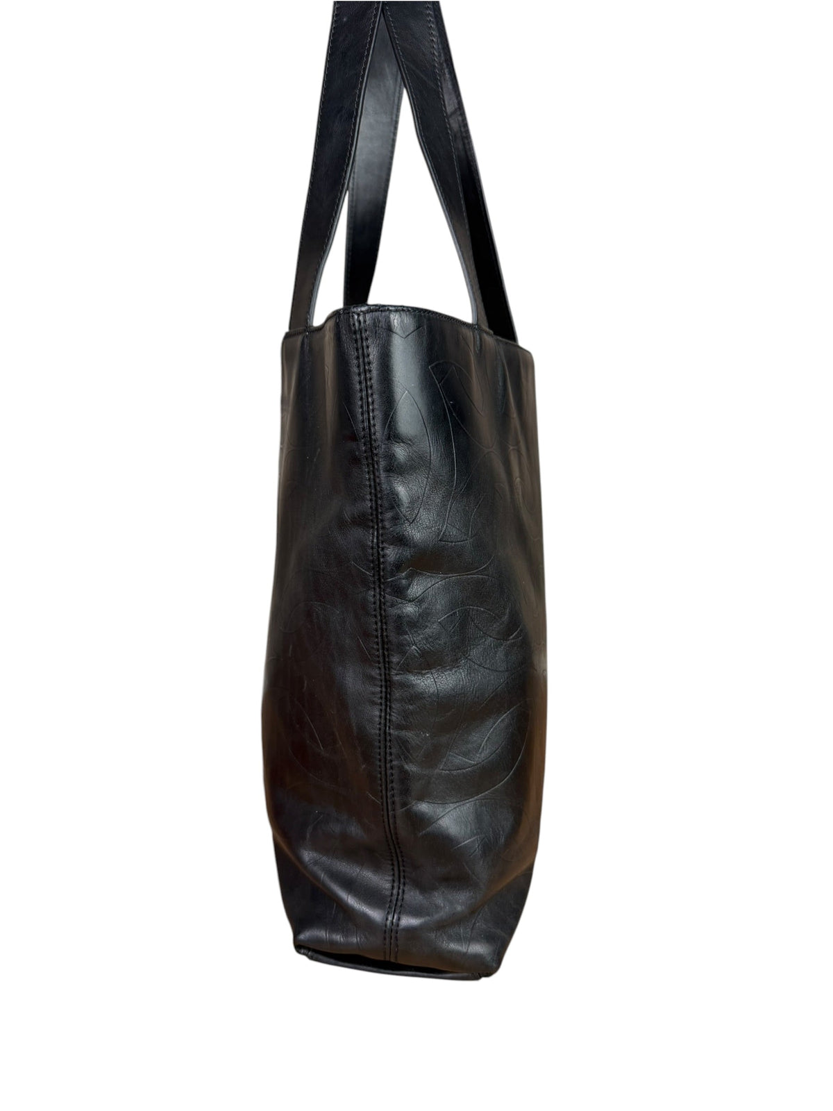 Chanel Black Lambskin CC Swirl Pattern Tote 2000