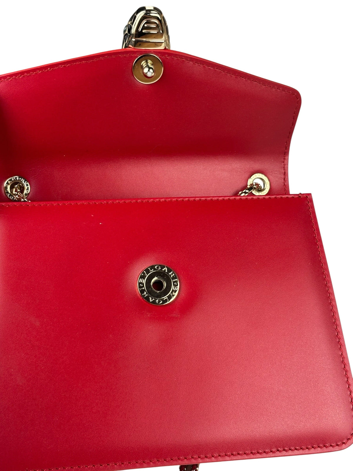 Bvlgari Red Calfskin Serpenti Forever Galuchat Crossbody Bag
