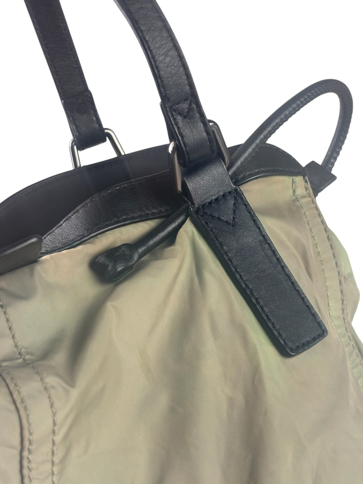 Burberry Geen Nylon/Leather Trim Buckleigh Tote Bag