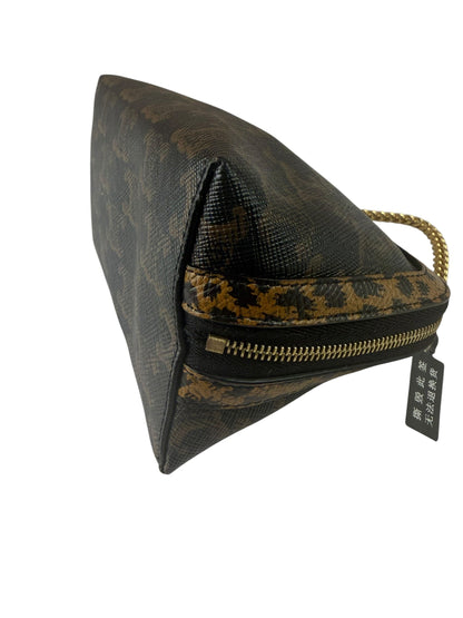 Celine Leopard Print-Trimmed Triomphe Chain Bag
