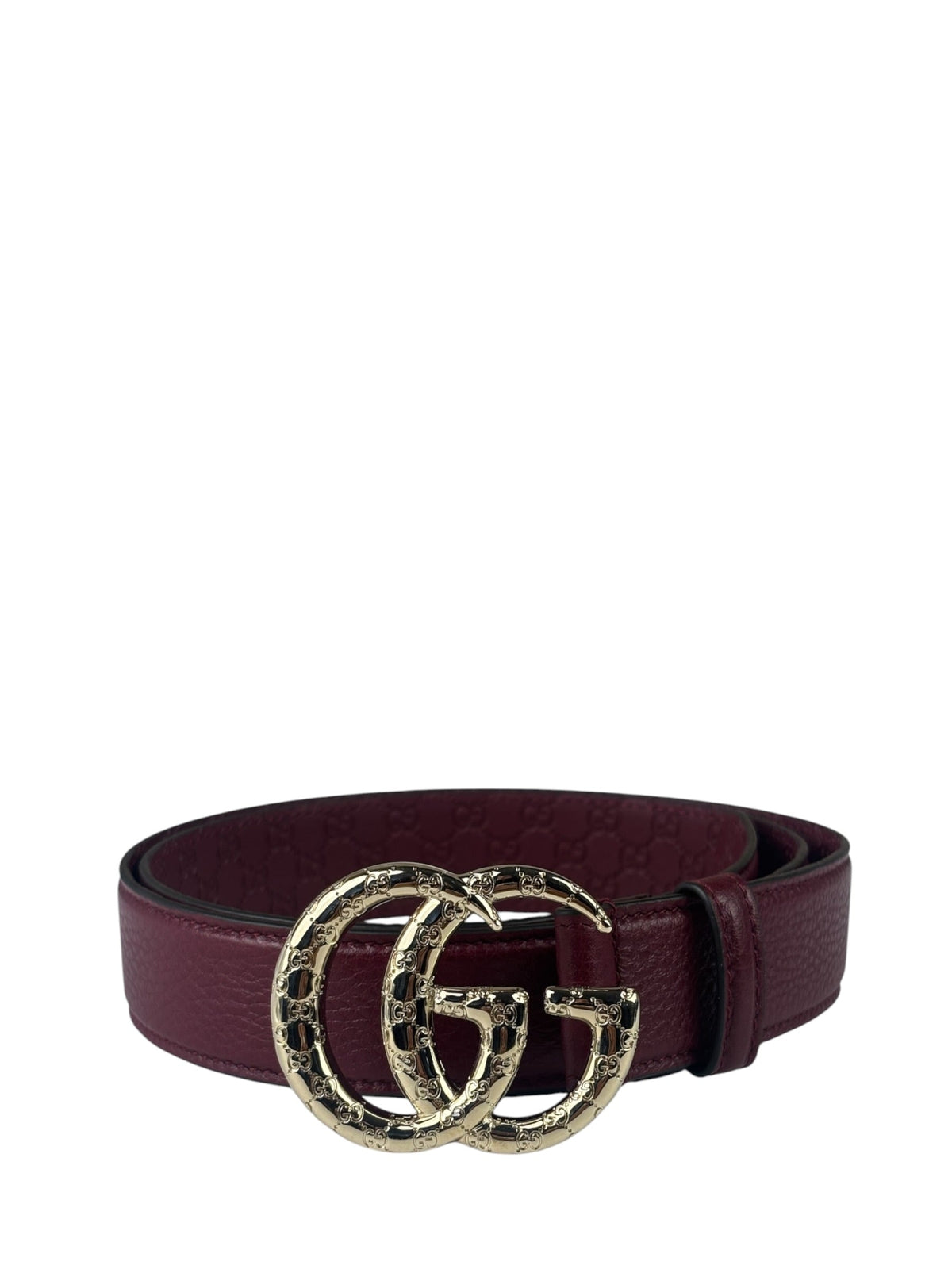 Gucci Burgundy GG Marmont Leather Belt