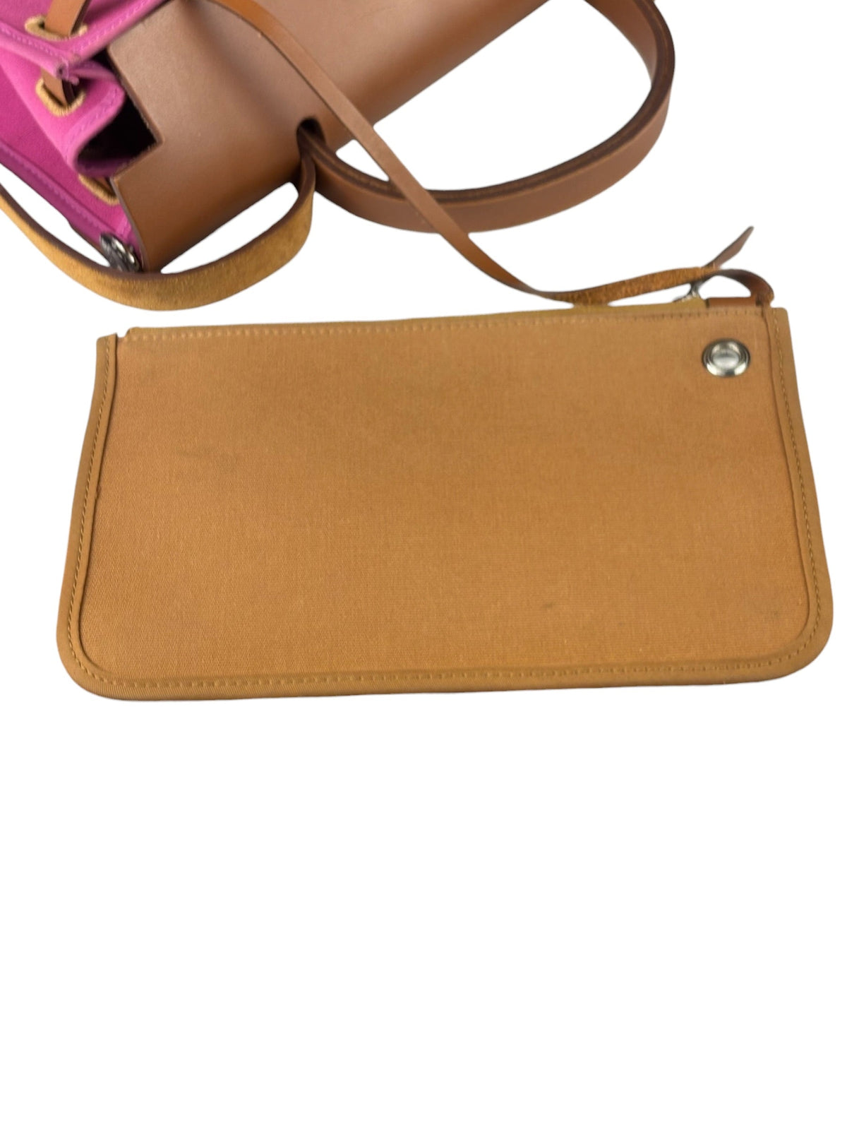 Hermes Pink/Brown Leather Trim Herbag Zip 31 Two-Way Bag