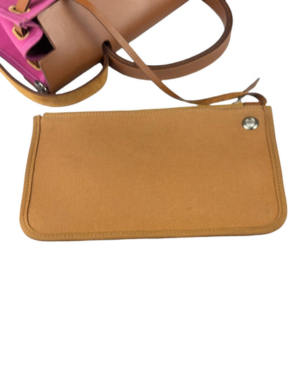 Hermes Pink/Brown Leather Trim Herbag Zip 31 Two-Way Bag