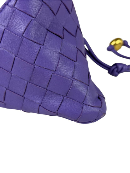 Bottega Veneta Purple Leather Nano Pyramid Pouch