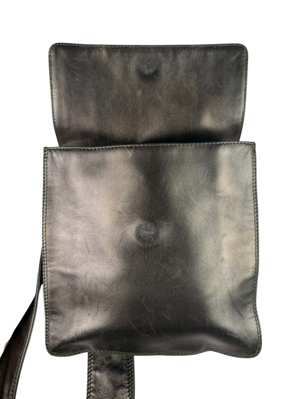 Chanel Vintage Metallic Bronze Lambskin Logo Messenger Bag 1997