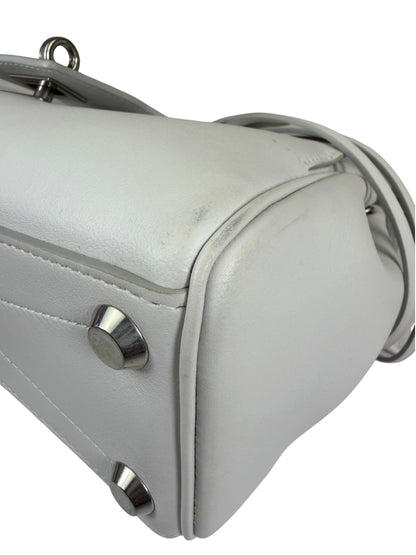 Balenciaga White Leather Bel Air Carry All Handbag