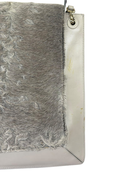 Jasonwu Grey Leather Lamb Fur Flap Tote