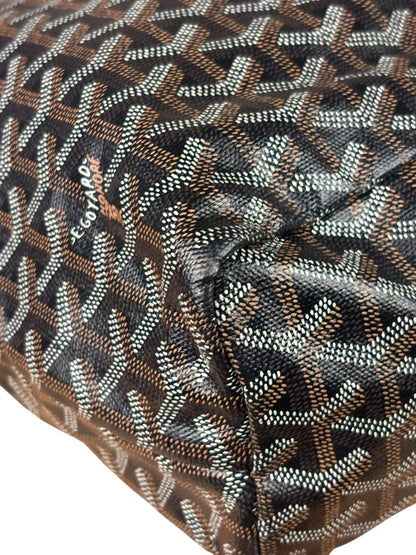 Goyard Brown/Black Leather Boheme Hobo Bag
