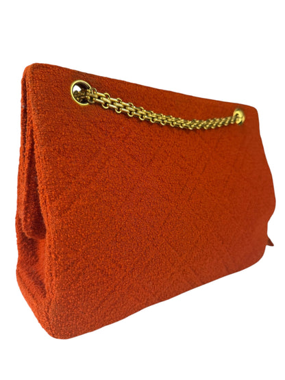 Chanel Vintage Red Quilted Tweed Shoulder Bag 1994