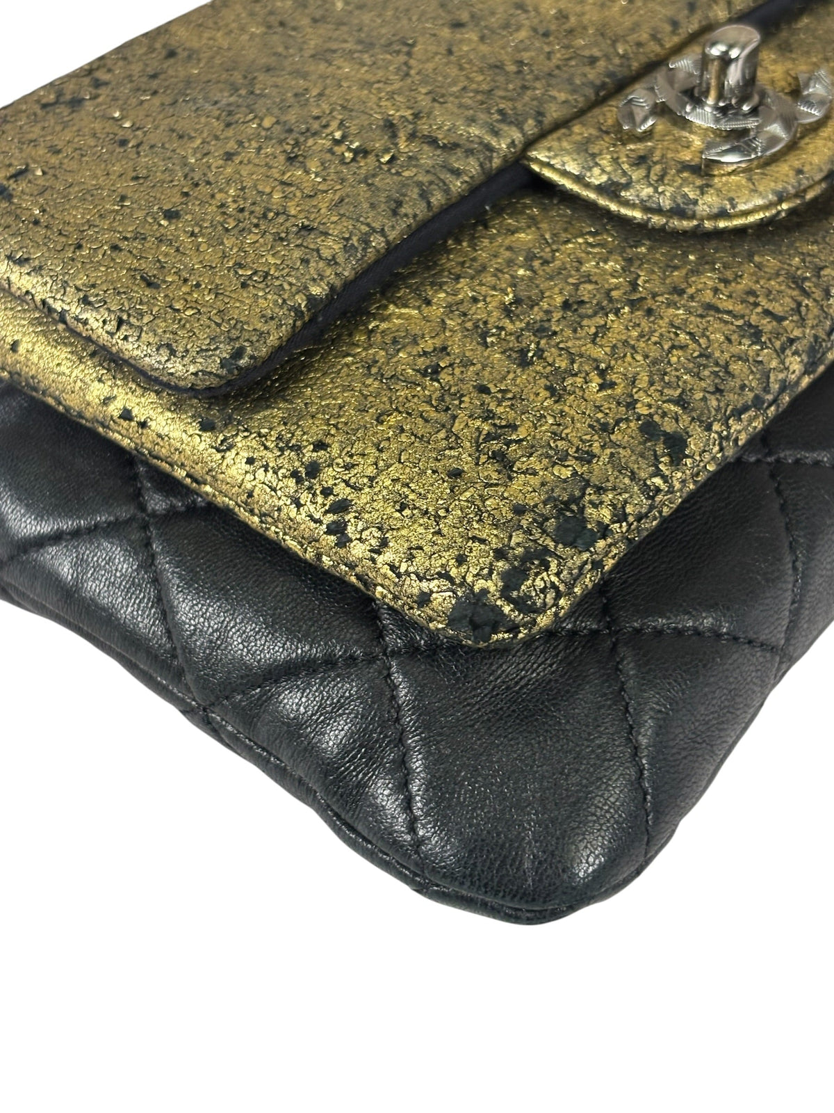 Chanel Black/Golden Quilted Lambskin Night Clutch On Chain Flap Bag 2012