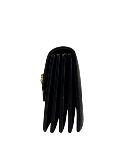 Versace Black Calfskin La Medusa Flap Card Holder
