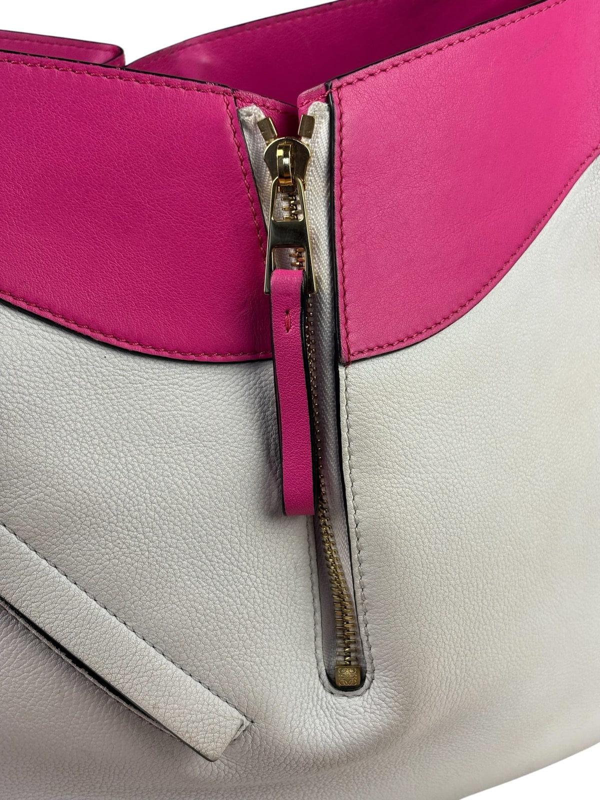 Loewe Pink/White Leather M Hammock Bag