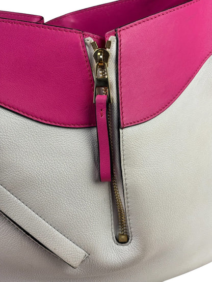 Loewe Pink/White Leather M Hammock Bag