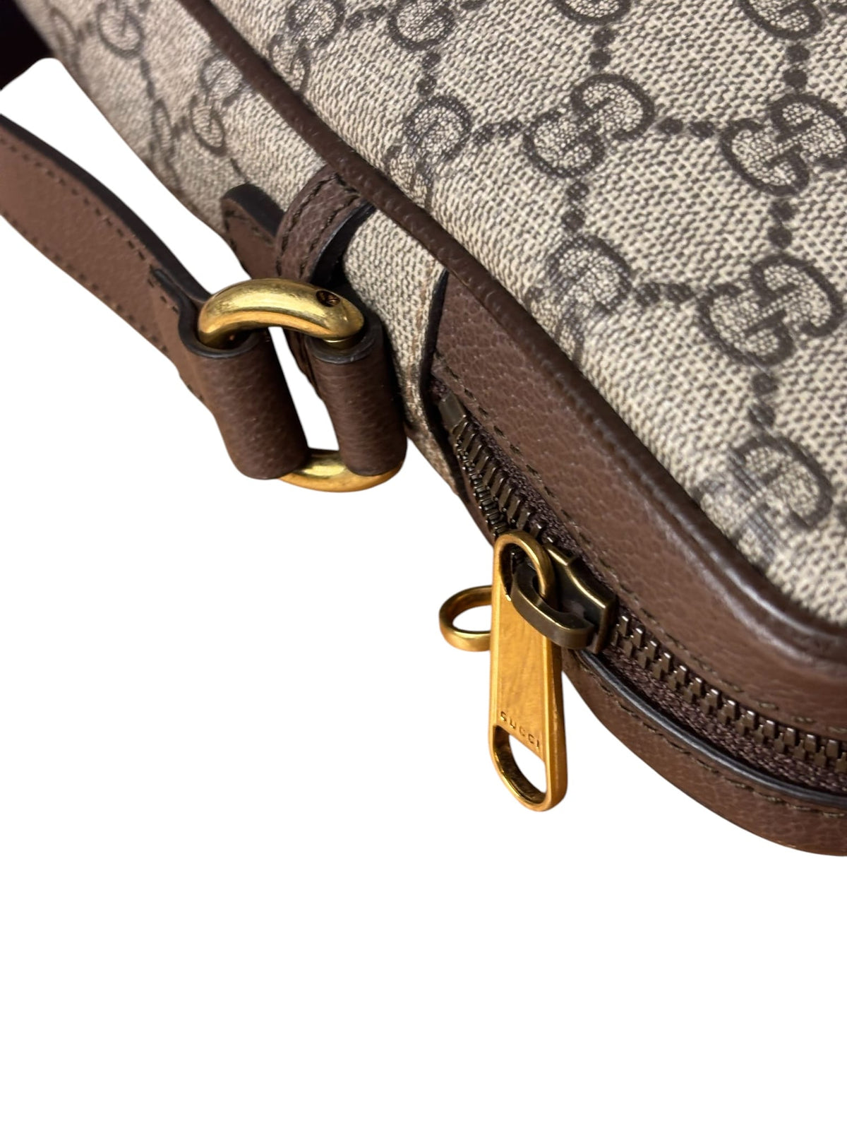 Gucci Beige/Brown GG Supreme Ophidia Messenger Bag