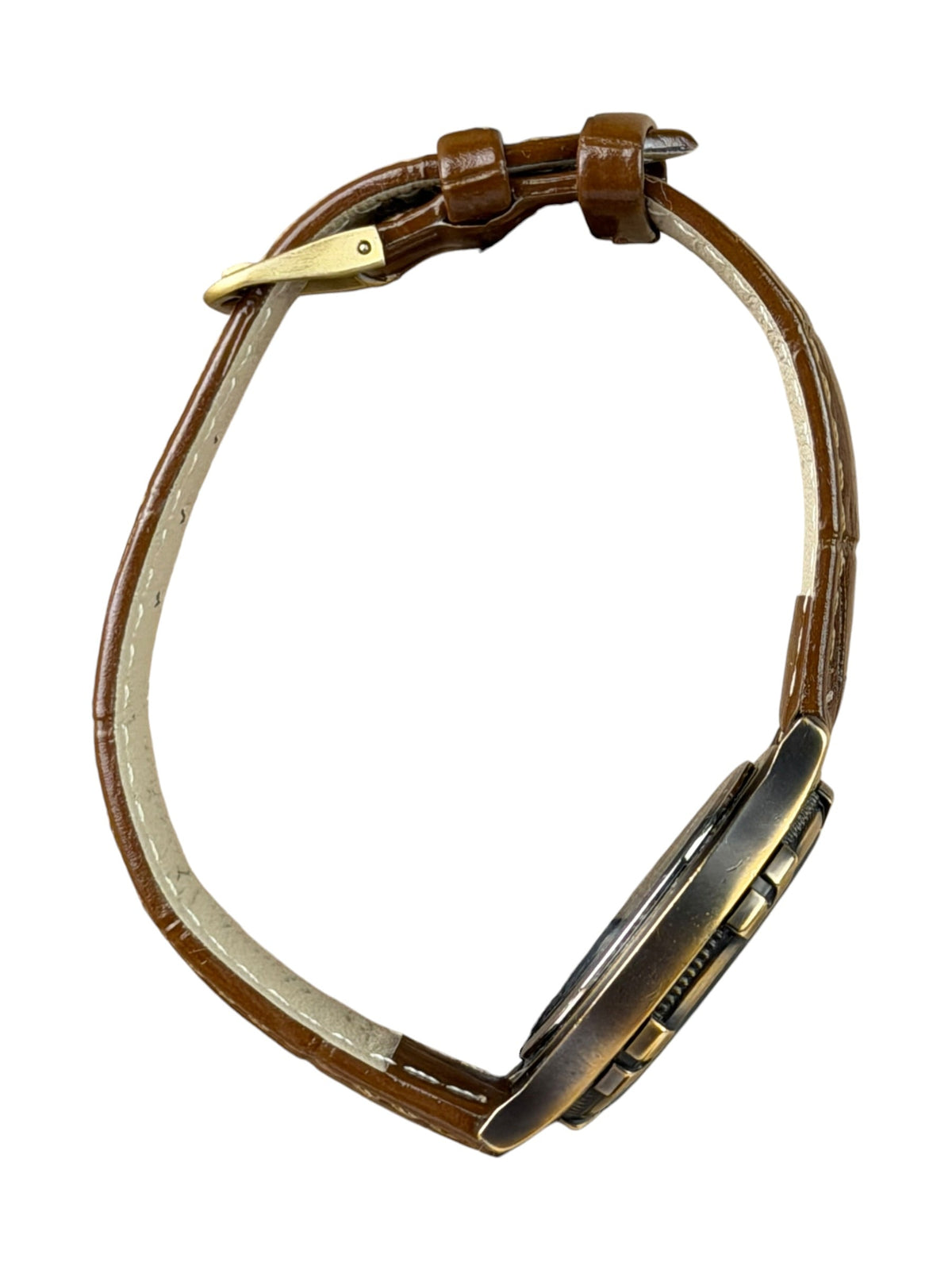 Alba Moon Phase Month Day Date Brown Leather Strap