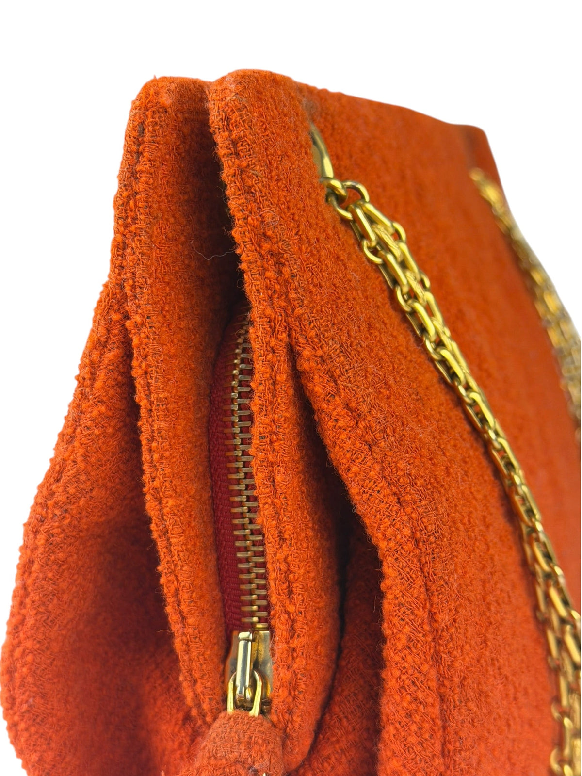 Chanel Vintage Red Quilted Tweed Shoulder Bag 1994