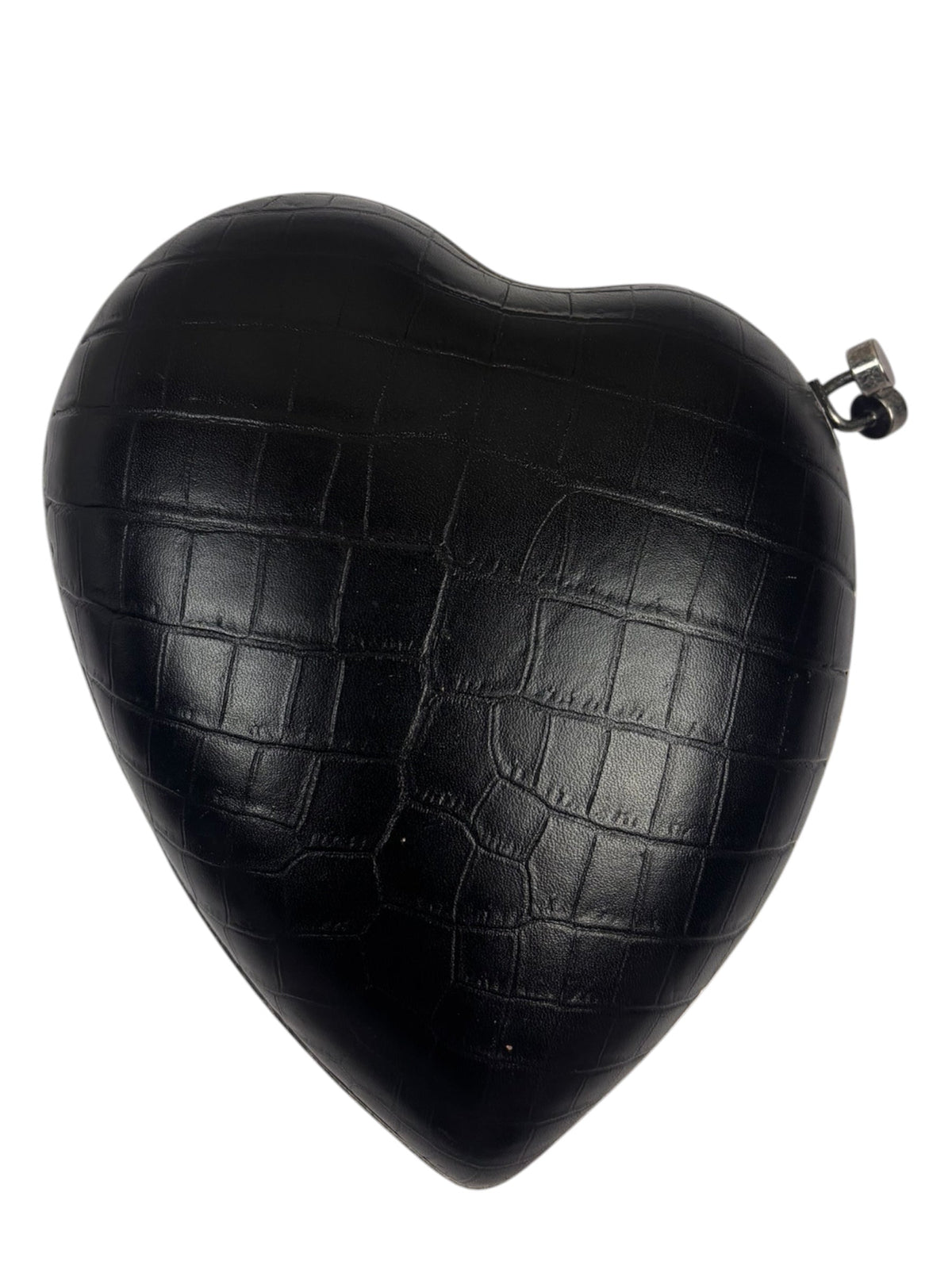 Yves Saint Laurent Black Crocodile-Embossed Love Box Clutch