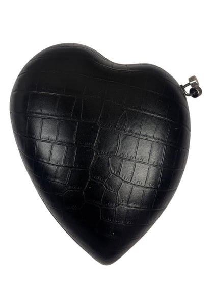 Yves Saint Laurent Black Crocodile-Embossed Love Box Clutch