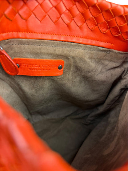 Bottega Veneta Sunset Orange Intrecciato Leather Hobo Tote