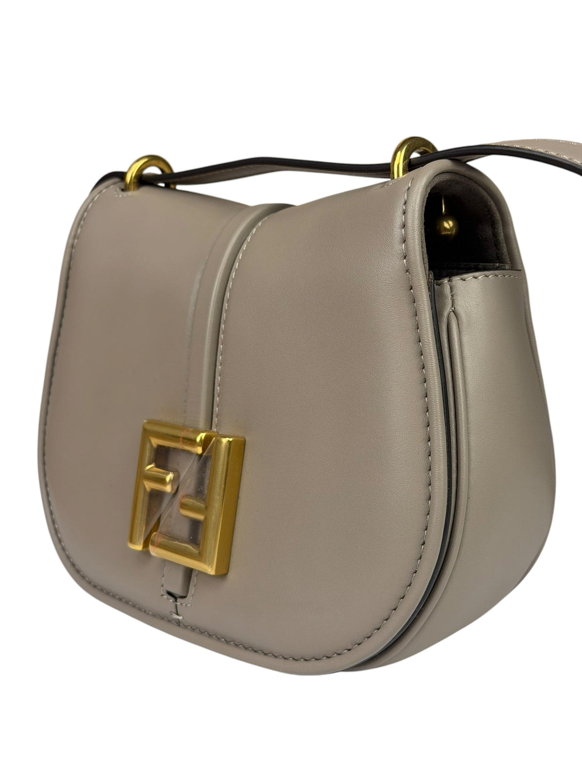 Fendi Dove Gray Leather C'mon Crossbody Bag