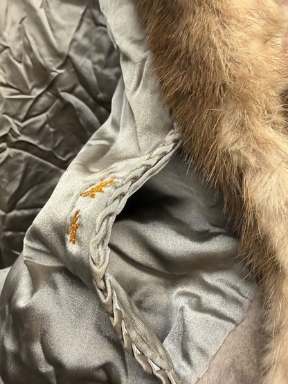 Vintage Light Brown Quilted Mink Fur Coat