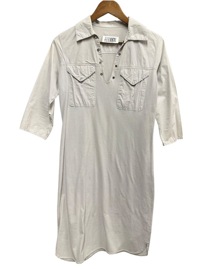 Maison Margiela MM6 ‘2 Fabrics’ Grey Long Sleeve Shirt Dress