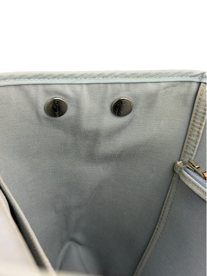 Hermes Light Blue Canvas Leather Trim Cabag Elan Tote