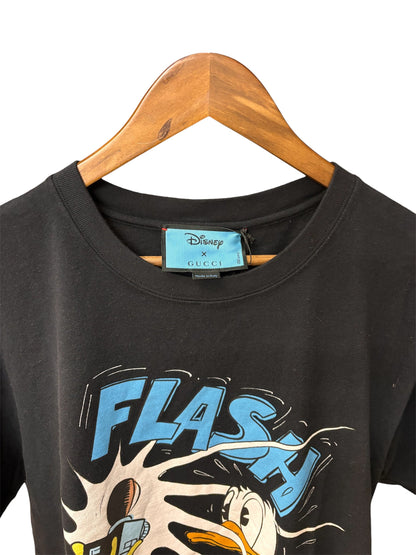 Gucci x Disney Black Flash Duck Print Short Sleeve T-Shirt