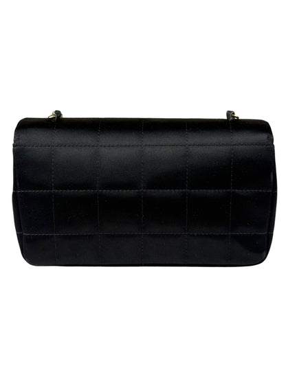 Chanel Black Satin Chocolate Bar Mini East-West Flap Bag